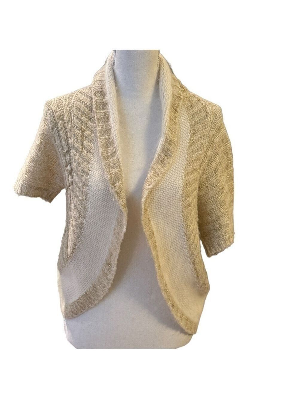 Sleeping on Snow Anthropologie Utopia Cardigan Sweater Cream Gold Angora…